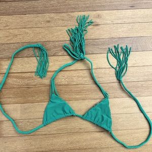 Acacia Braided Bikini Top Green S